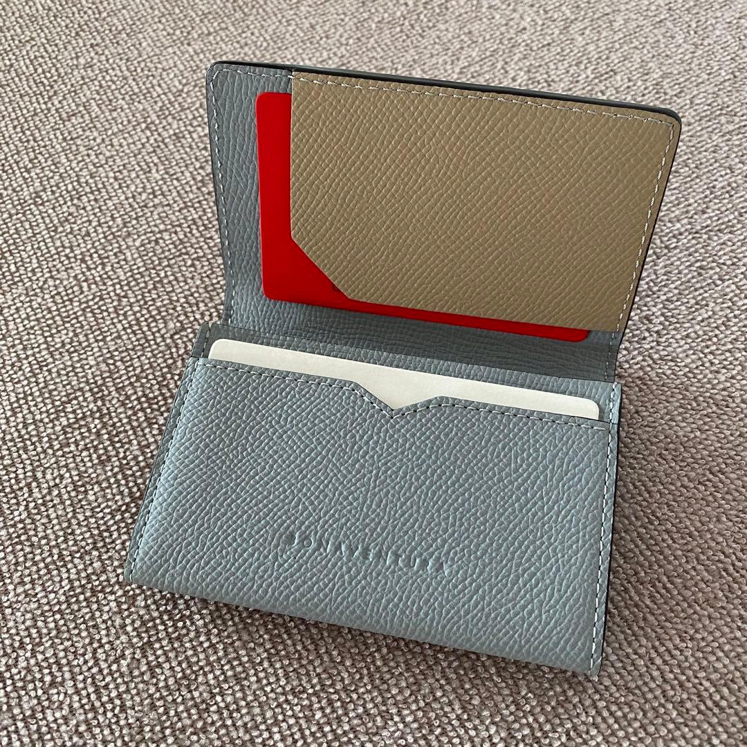 BONAVENTURA ボナベンチュラ 名刺入れ ブルーリン × グレージュ - メルカリ