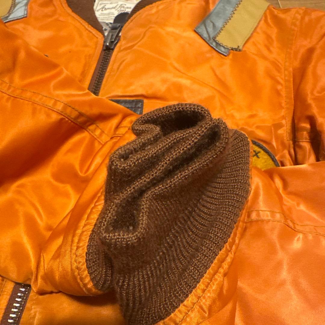 AVIREX ワッペンカスタム MA-1 M オレンジ - メルカリ