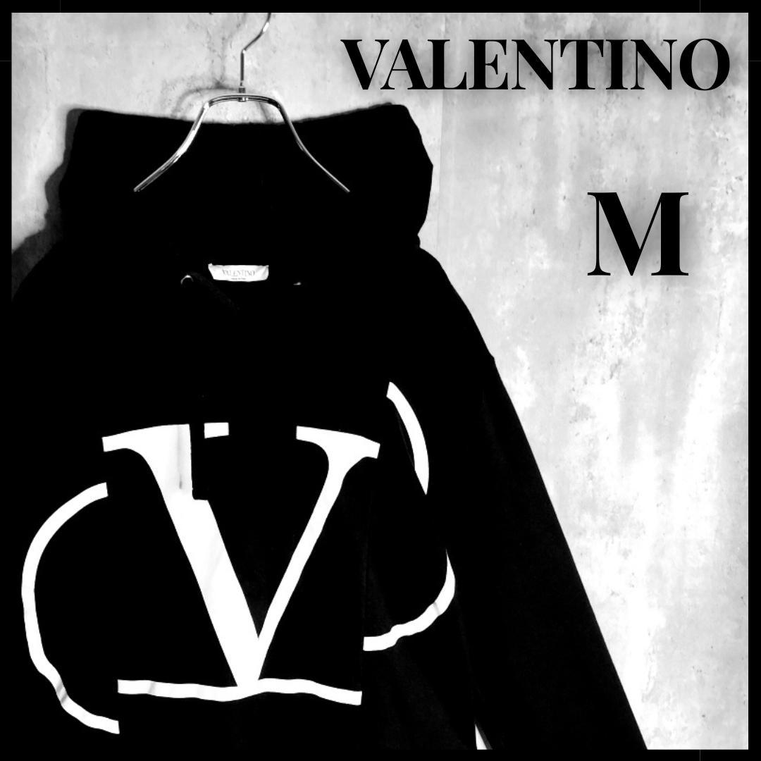 【美品】ヴァレンティノ アシンメトリー ビッグセンターVロゴ パーカー M 数量限定】VALENTINO GARAVANI シェヴァレンティノパーカー (VALENTINO