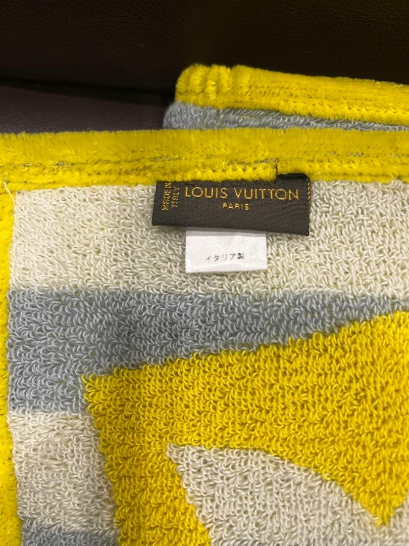 LOUIS VUITTON バスタオル ビーチタオル　イエロー グレー LOUIS VUITTON（ルイ・ヴィトン） タオル R96537 ビーチタオル バス