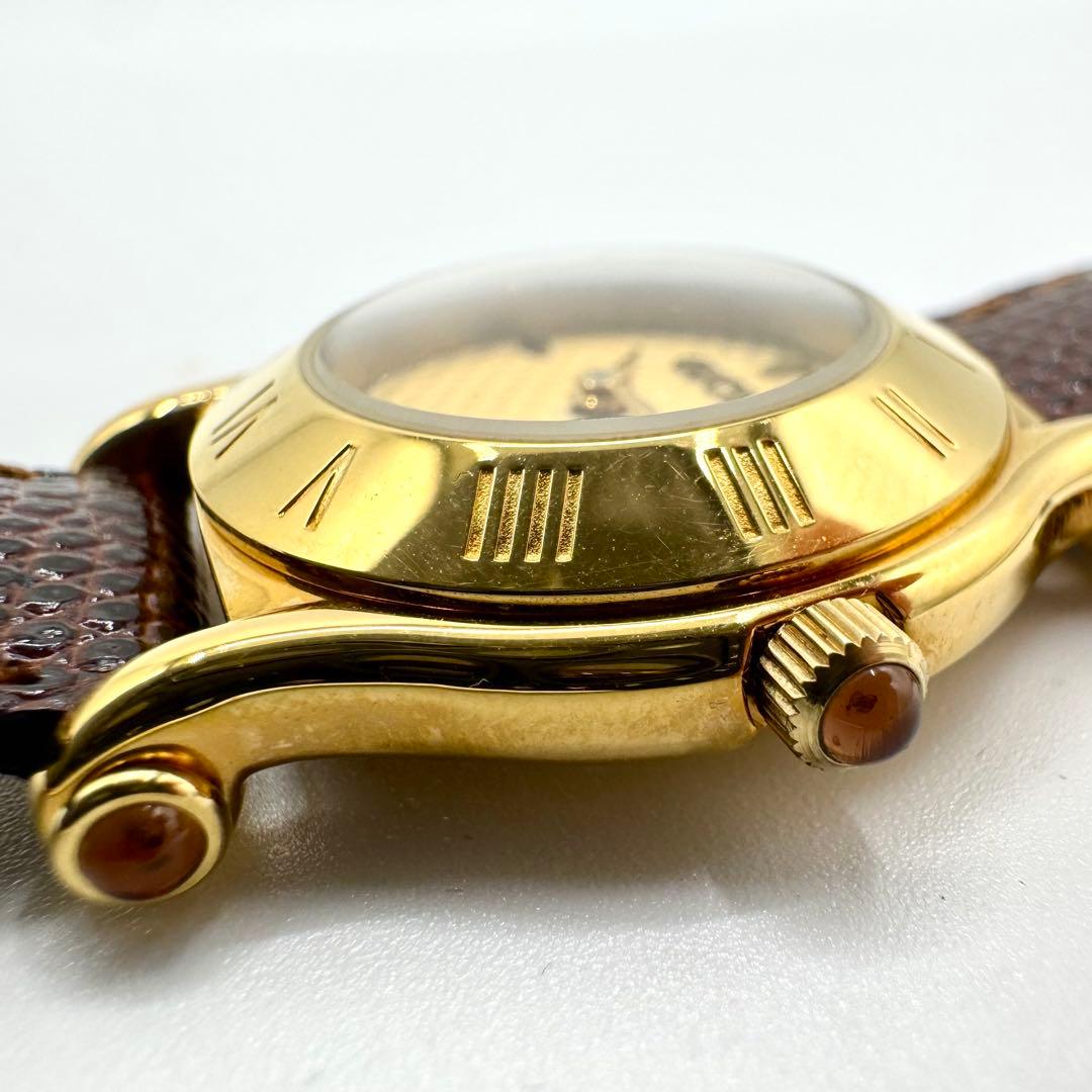 稼働/新品電池 グッチ 腕時計 6500L ヴィンテージ 純正ベルト クォーツ