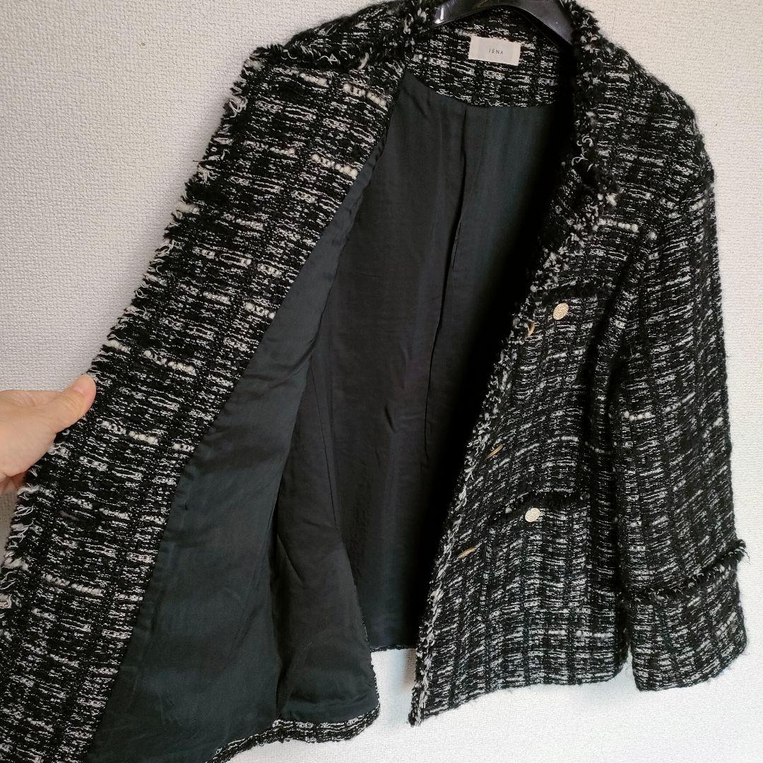 ✨極美品✨】IENA◎Monotone Tweedジャケットブラック - メルカリ