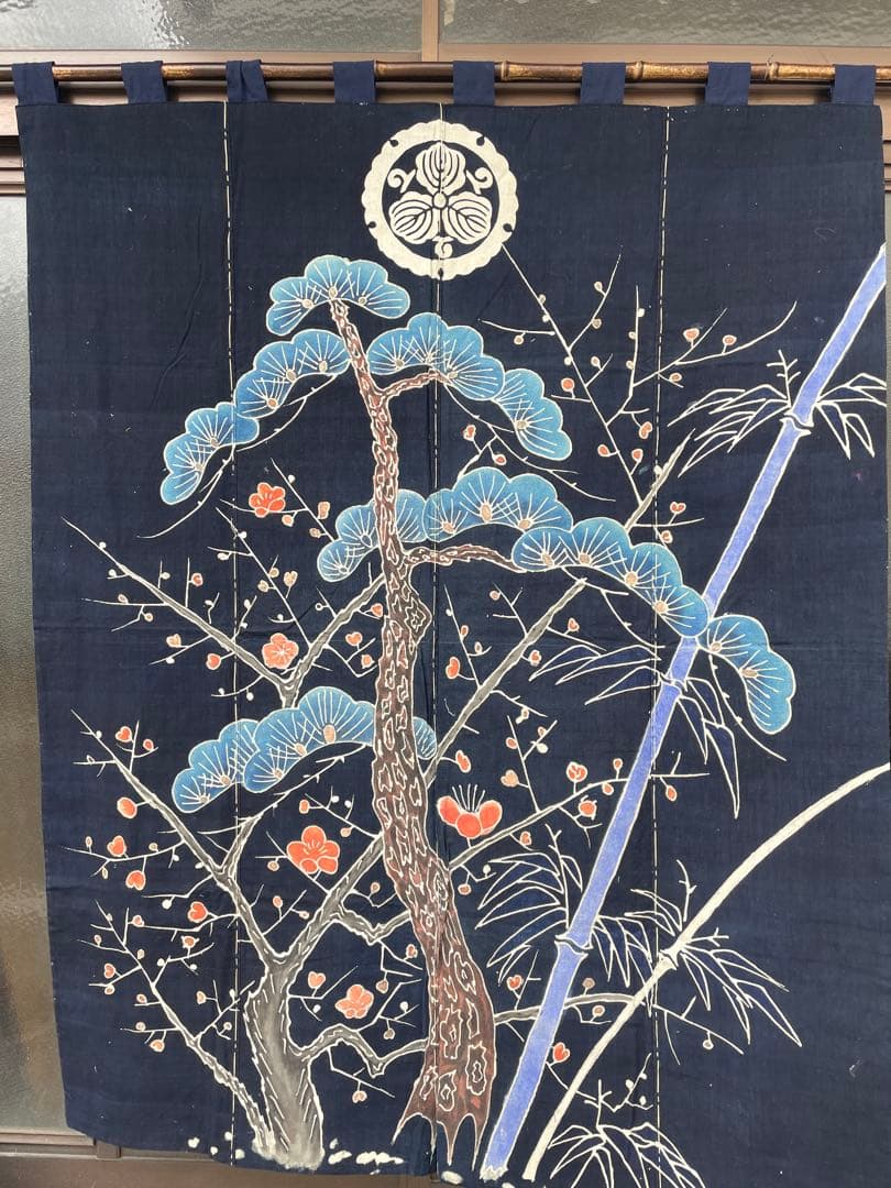 未使用:米沢 藍染 本藍 【遠藤きよ子】筒がき 大判タペストリー 壁掛け 松竹梅 2026年最新】筒がきの人気アイテム - メルカリ
