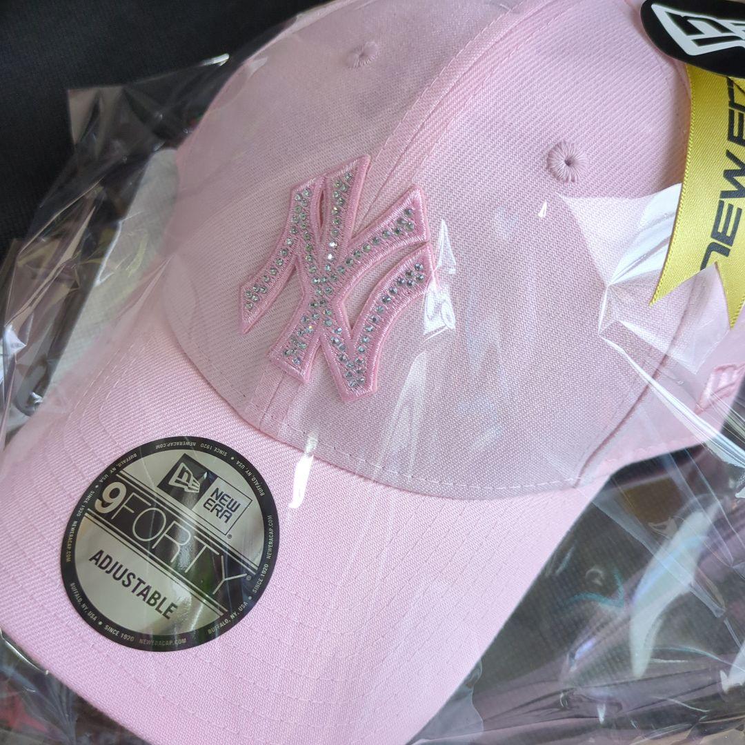 9FORTY ニューエラ ヤンキース ラインストーン キャップ ピンク 新品