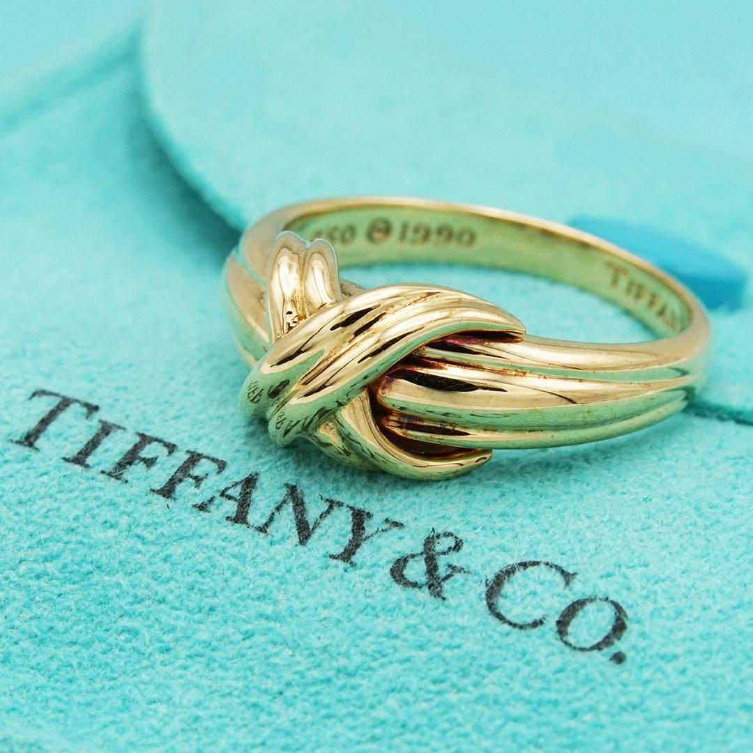 極美品 オールドティファニー シグネチャー ゴールド リング 16号