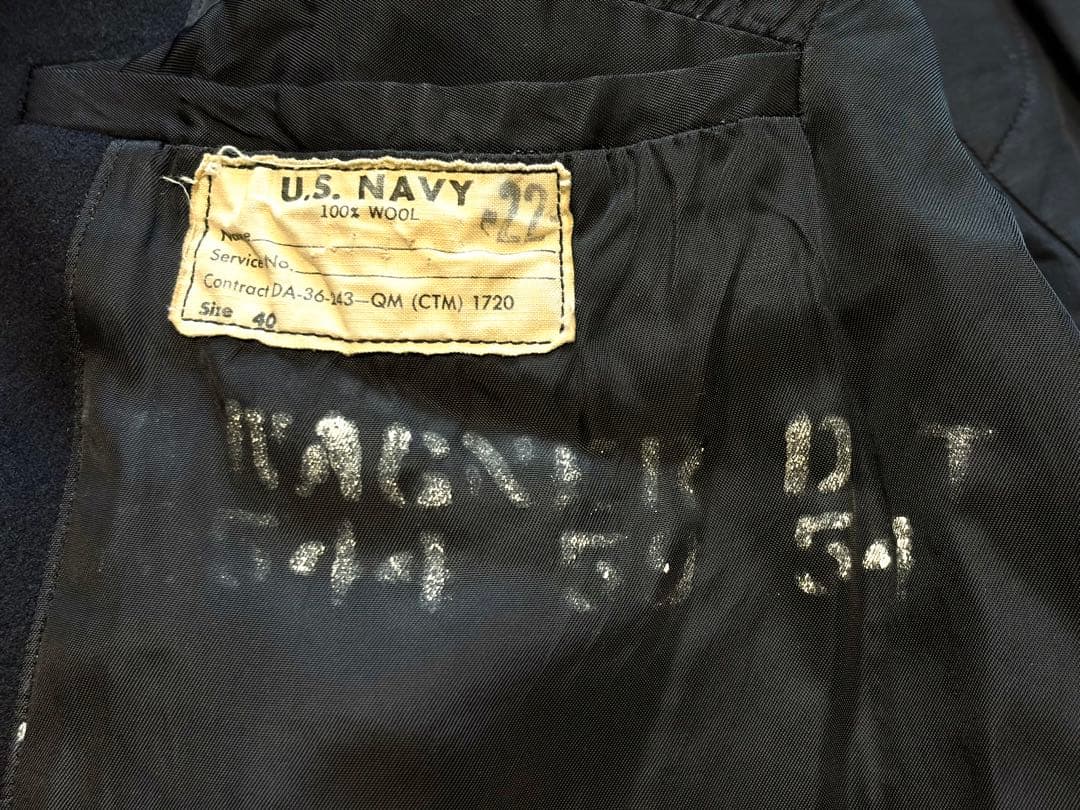 米軍 実物 ビンテージ 50's 60's U.S.NAVY ピーコート 40