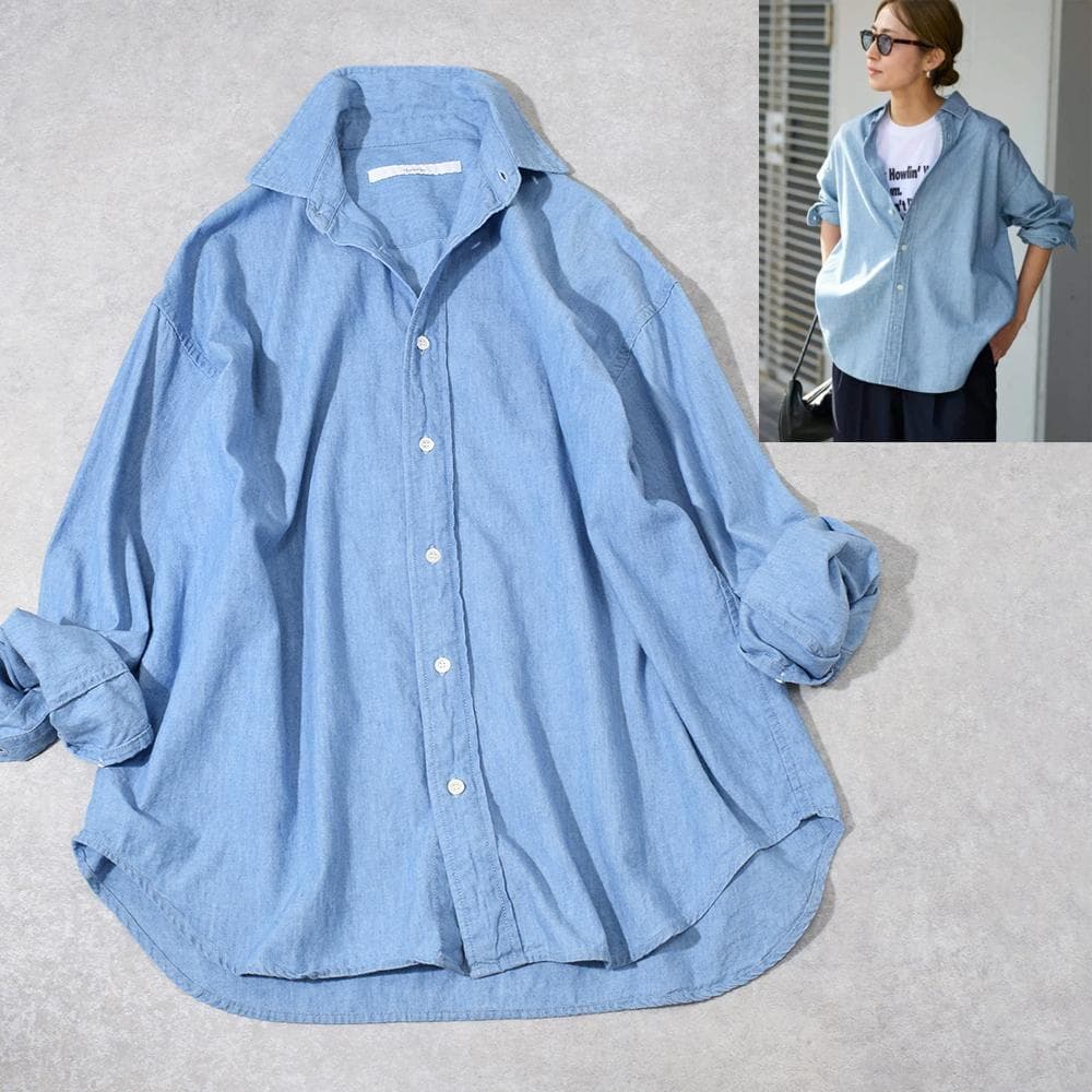 現行 2025年 FRAMeWORK ダンガリーシャツ F サックスブルー - メルカリ