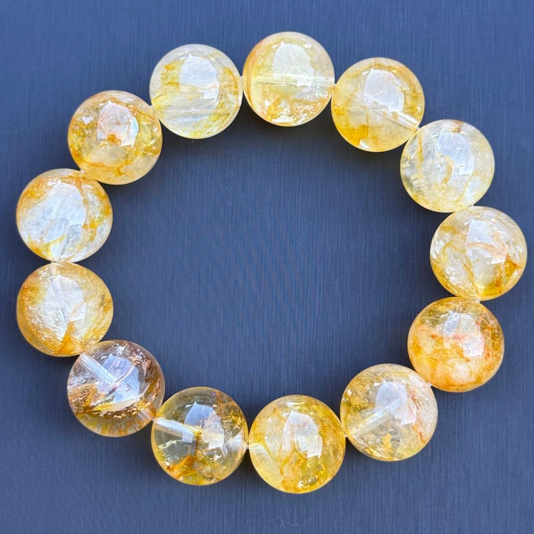 高品質++]太陽放射ルチルクォーツブレスレット（約8mm玉） - 埼玉県