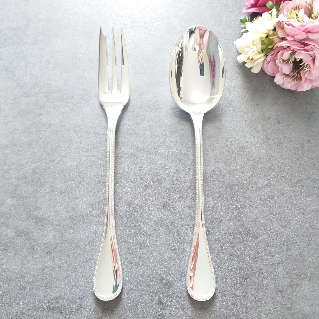 美品 クリストフル パール サービングフォーク サービングスプーン