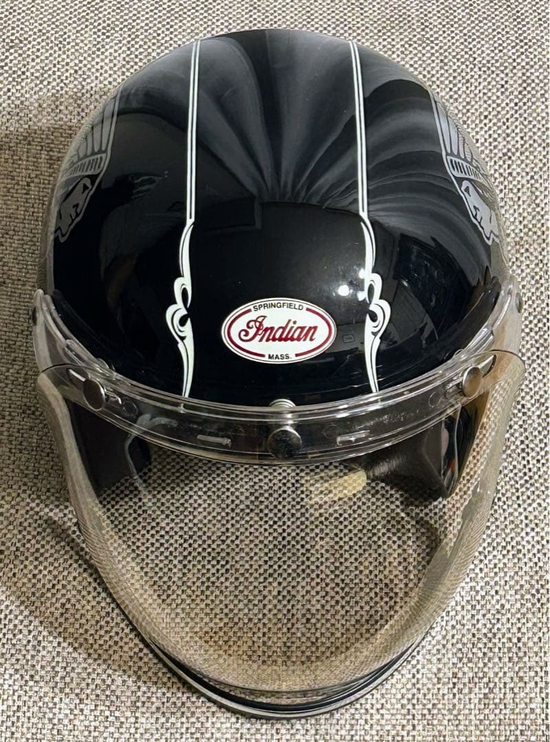 インディアン ジェットヘルメット 開閉式バブルシールド付き ブラック バイク ユニカー工業 BH-36GY 開閉式バブルシールド付 スモールジェット