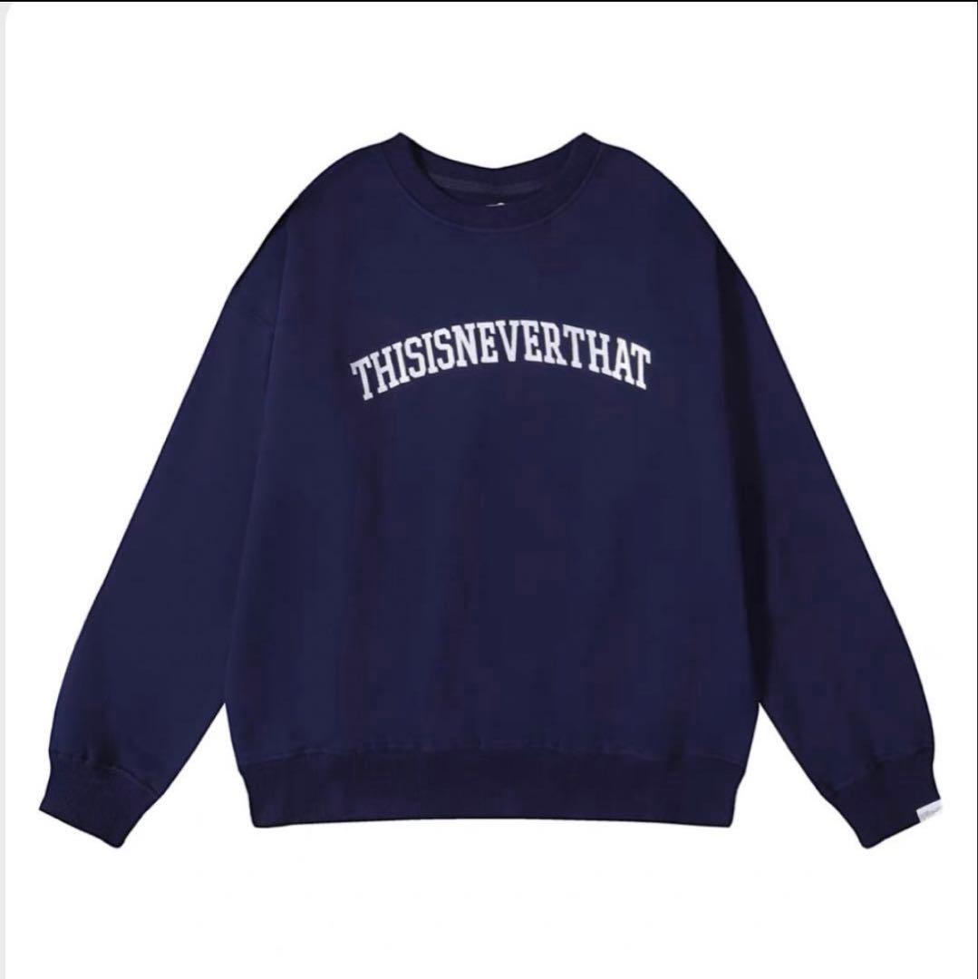 thisisneverthat スウェット トレーナー ネイビー アーチロゴ - メルカリ