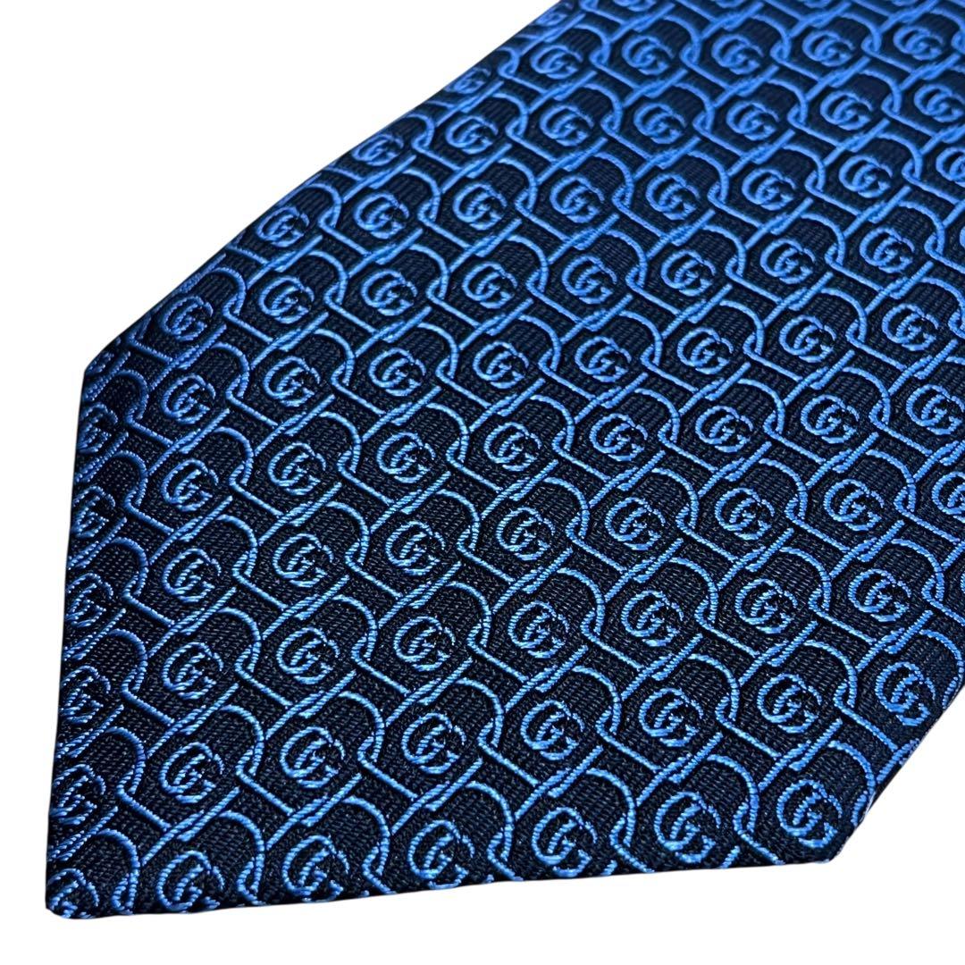 未使用 タグ付き 現行 グッチ GG柄 ダブルG 蜂 ネイビー ブルー 総柄