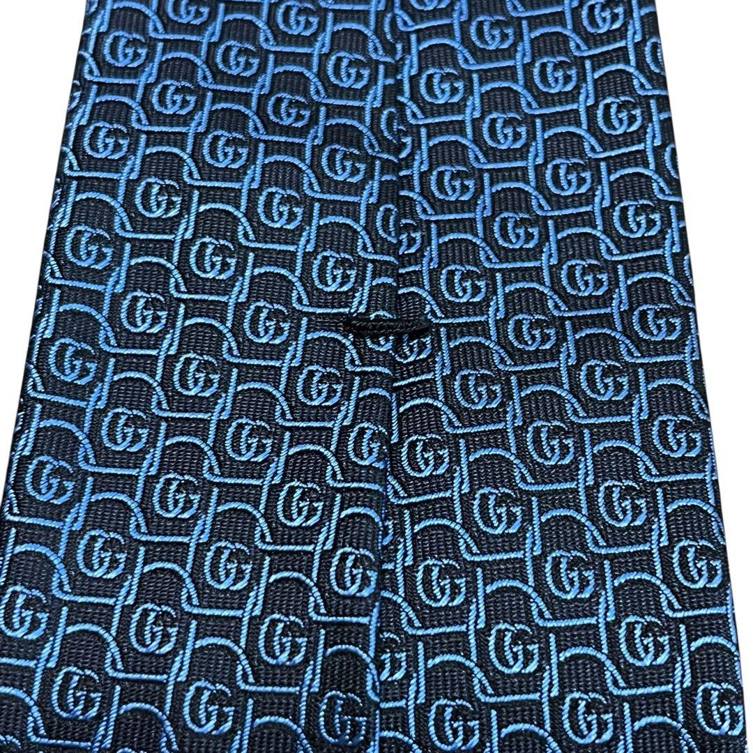 未使用 タグ付き 現行 グッチ GG柄 ダブルG 蜂 ネイビー ブルー 総柄