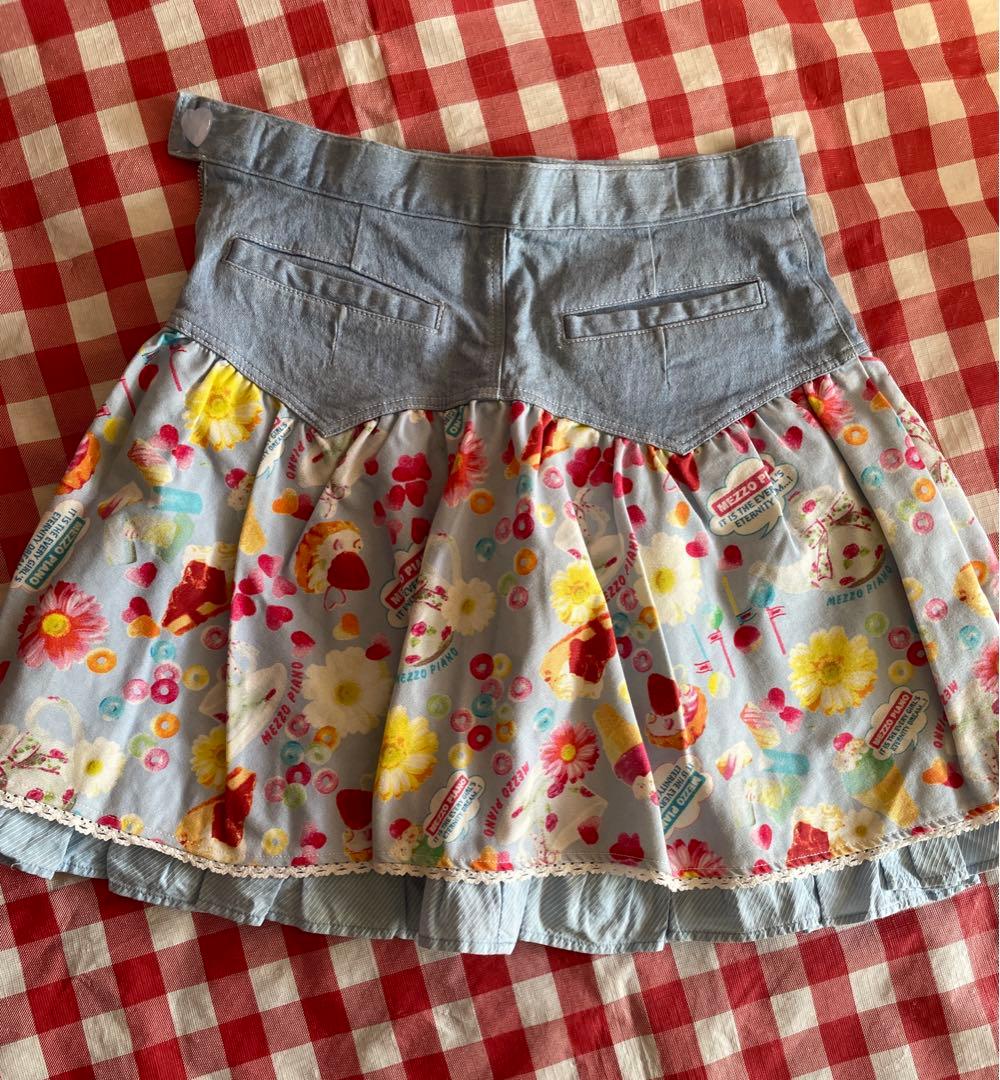 メゾピアノ❗️160㎝スカート❗️スイーツ柄❗️の通販はau PAY