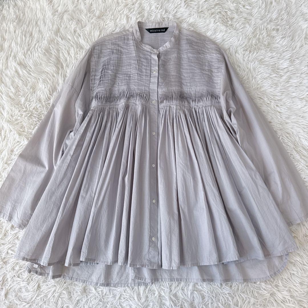 mizuiro ind ピンタックギャザー Aラインブラウス - メルカリ
