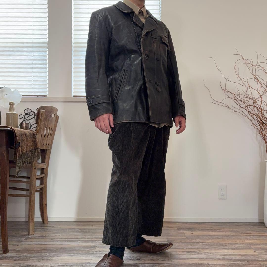 35　コルビジェジャケット 本革 フレンチ ヴィンテージ レザー