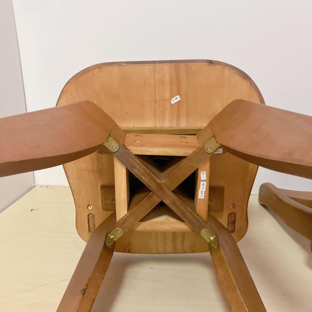 木製　回転式　ダイニングチェア　2脚セット　木製椅子　北欧　アームレスチェア