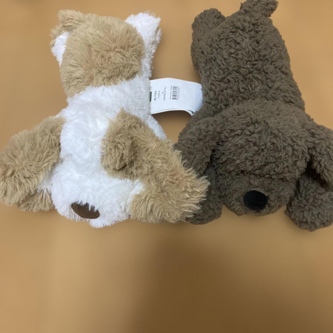 犬のぬいぐるみ 茶色と白 約30cm タグ付き - メルカリ