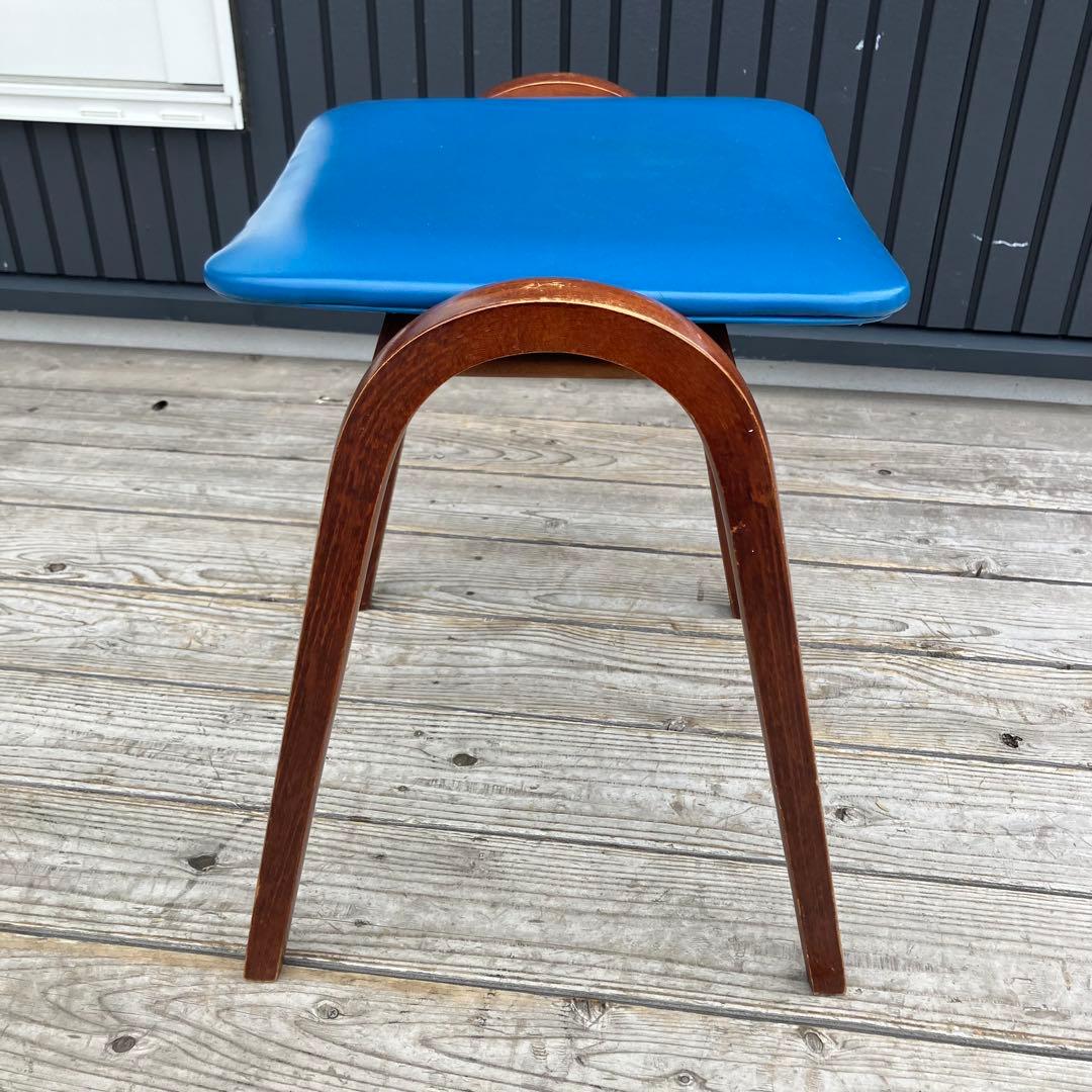 昭和レトロ 秋田木工 ミッドセンチュリー ベントウッドスツール 木製