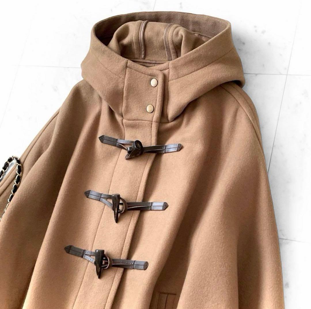 極美品 フレームワーク 23AW メルトン ダッフル ポンチョコート