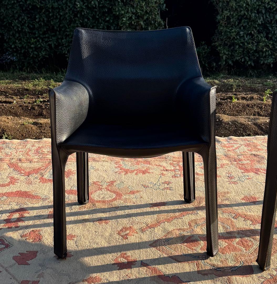 Cassina 413 CAB 黒本革 アームチェア マリオ・ベリーニ - メルカリ