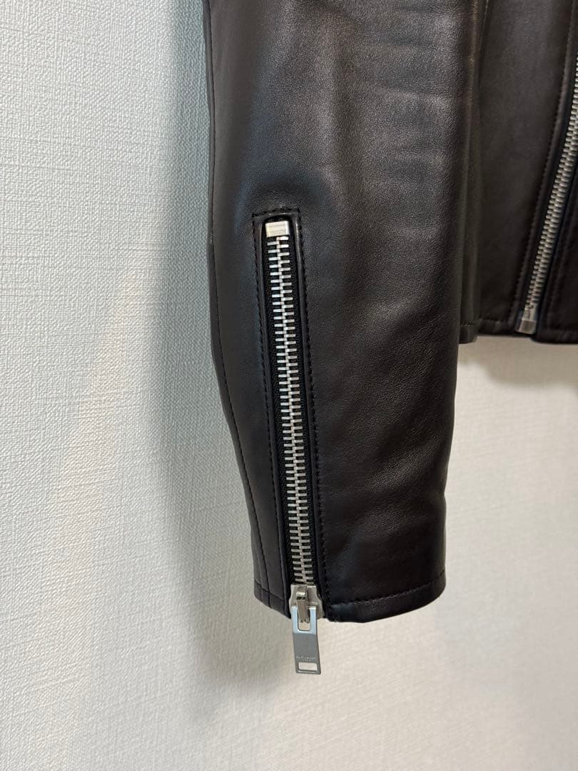《美品》サンローラン キース ライダースジャケット　シングル　サイズ46