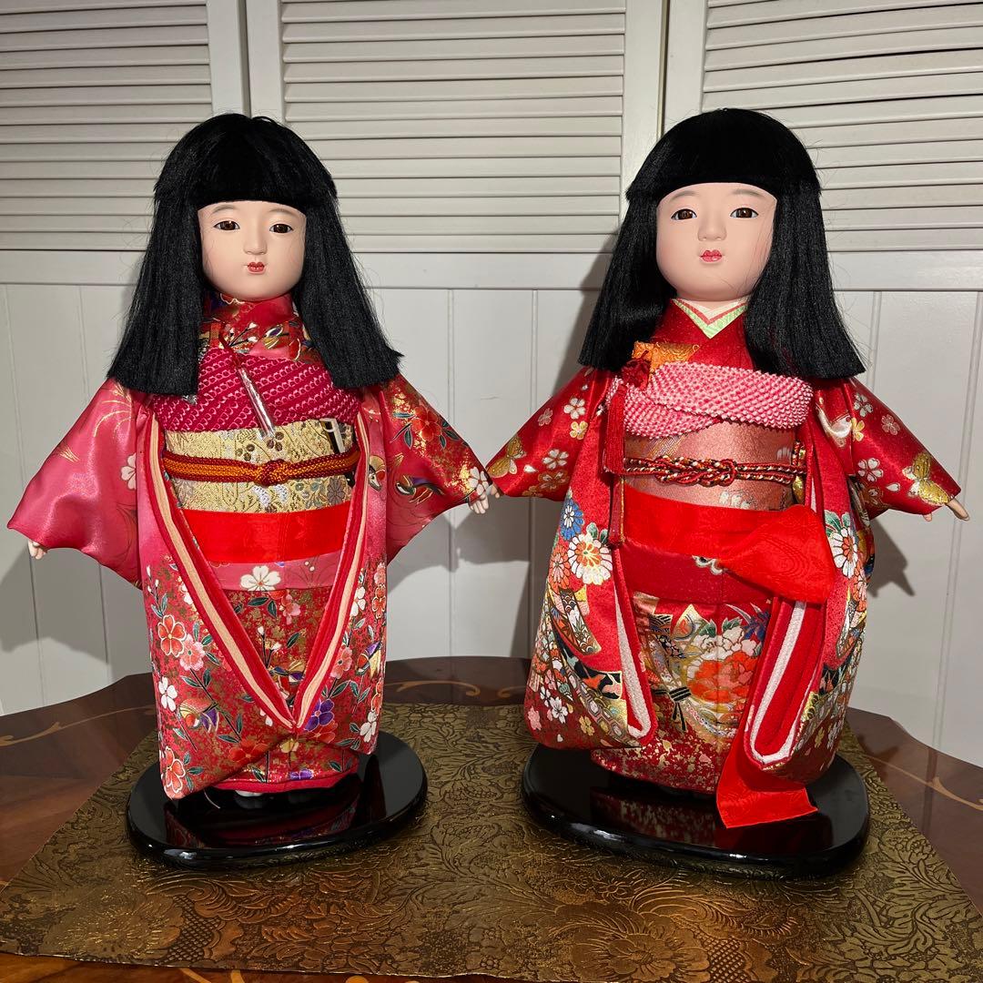 美品】可愛い 市松人形 日本人形 2体13号 47cm - メルカリ