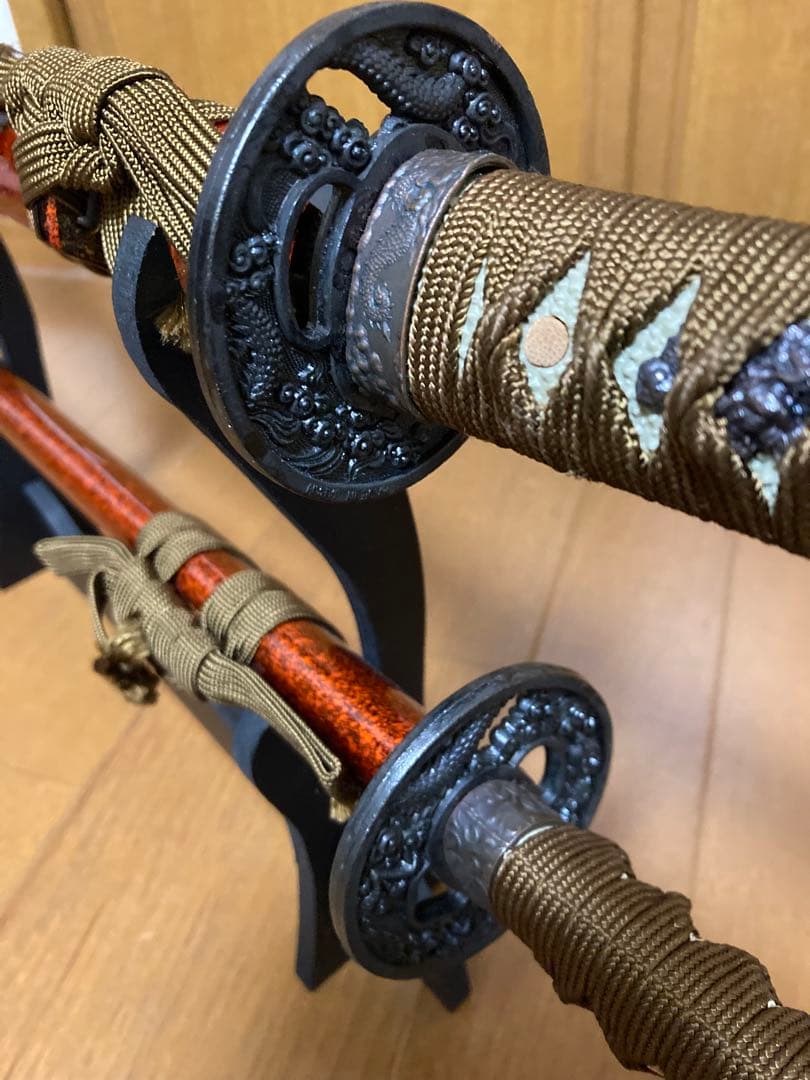 虎党様専用商品!模擬刀鋼製刀2本セット＆刀掛けセット、居合刀、武具