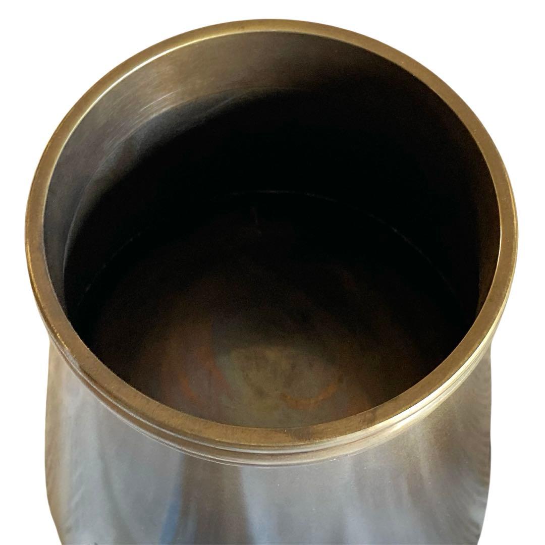 【未使用級】池坊 唐銅製 御玄猪 おげんちょ 花器 華道具