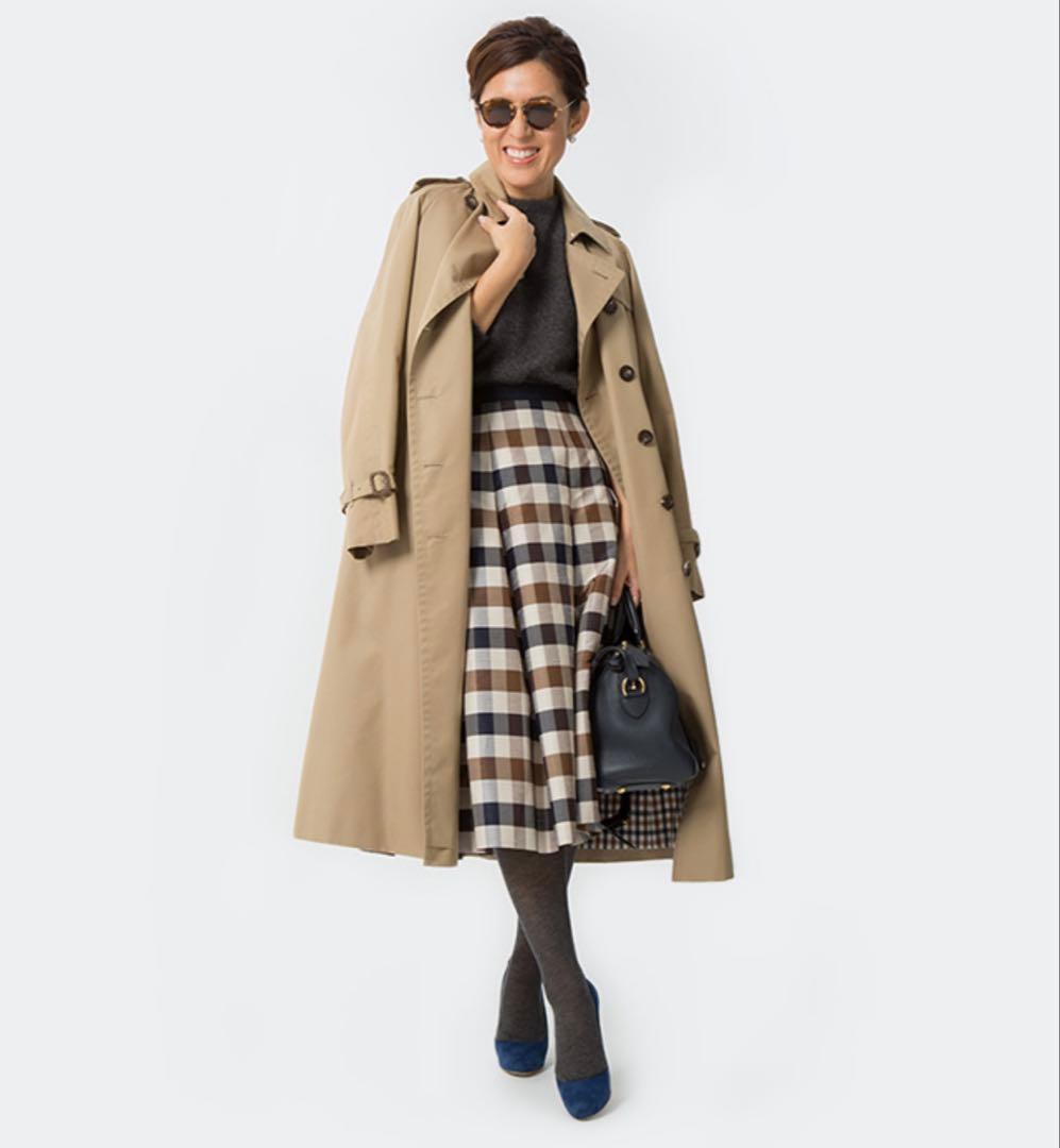 美品◼️Aquascutum×大草直子□クラブチェックフレアースカート サイズ