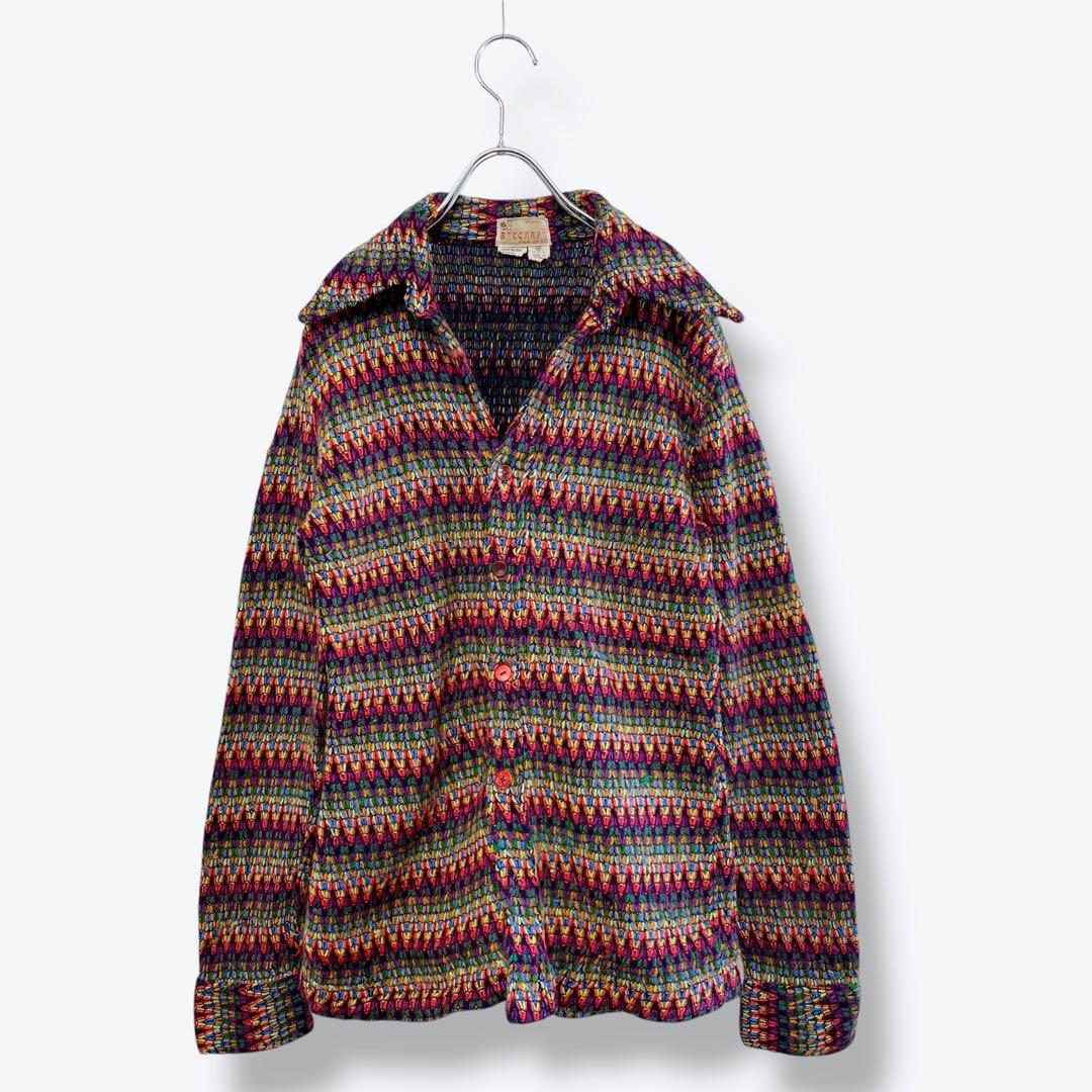 3点¥10,000 ビンテージ 古着 卸 レトロ 80's ウール柄シャツ 80s rétro paisley shirt 80年代 ペイズリー柄シャツ 総柄シャツ