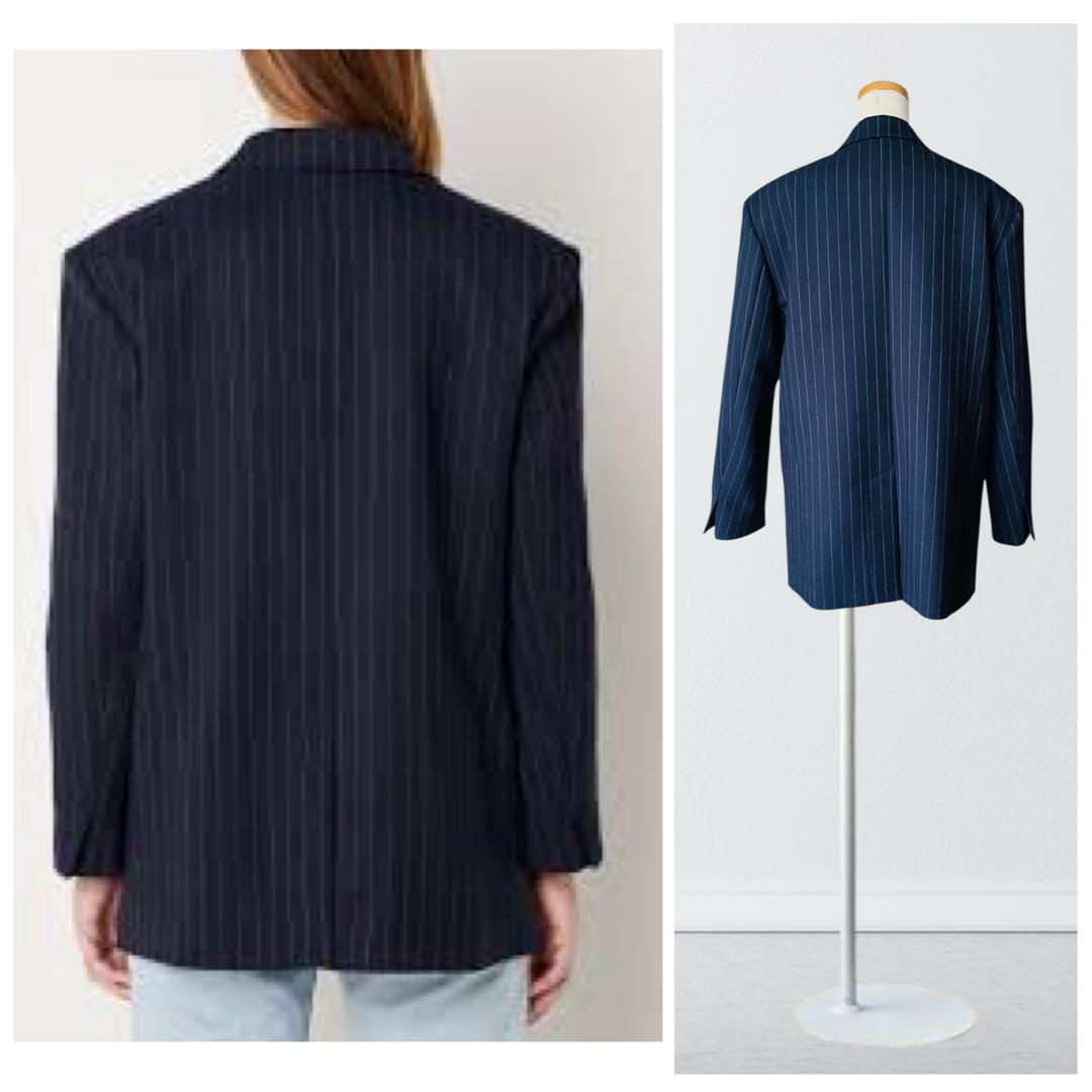 SANDRO サンドロ ネイビー ジャケット 36 紺 ピンストライプ - メルカリ