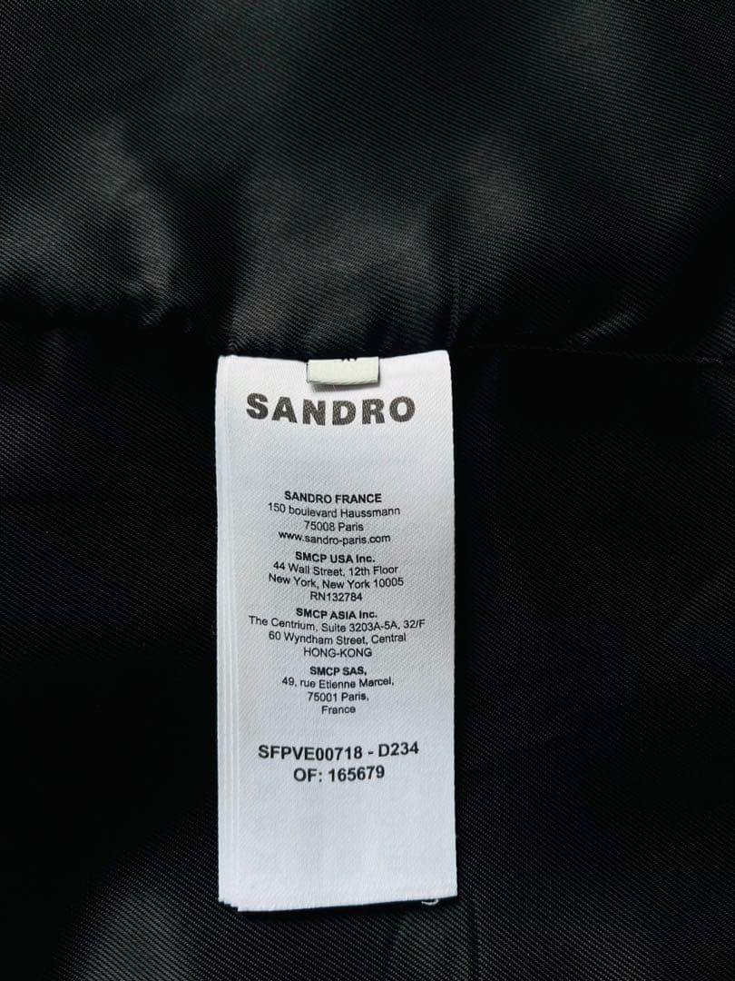 SANDRO サンドロ ネイビー ジャケット 36 紺 ピンストライプ - メルカリ