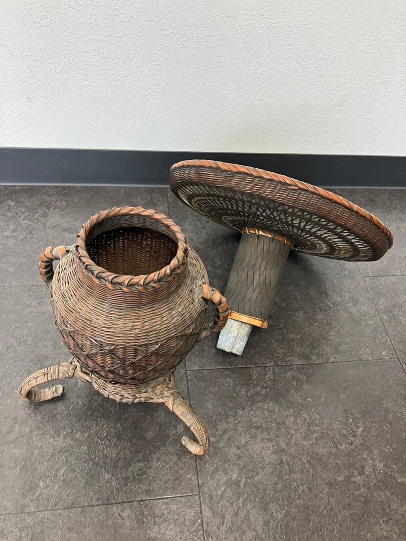 taka様専用！古美術 生花 竹籠 花籠 唐物 花器 三足 古道具