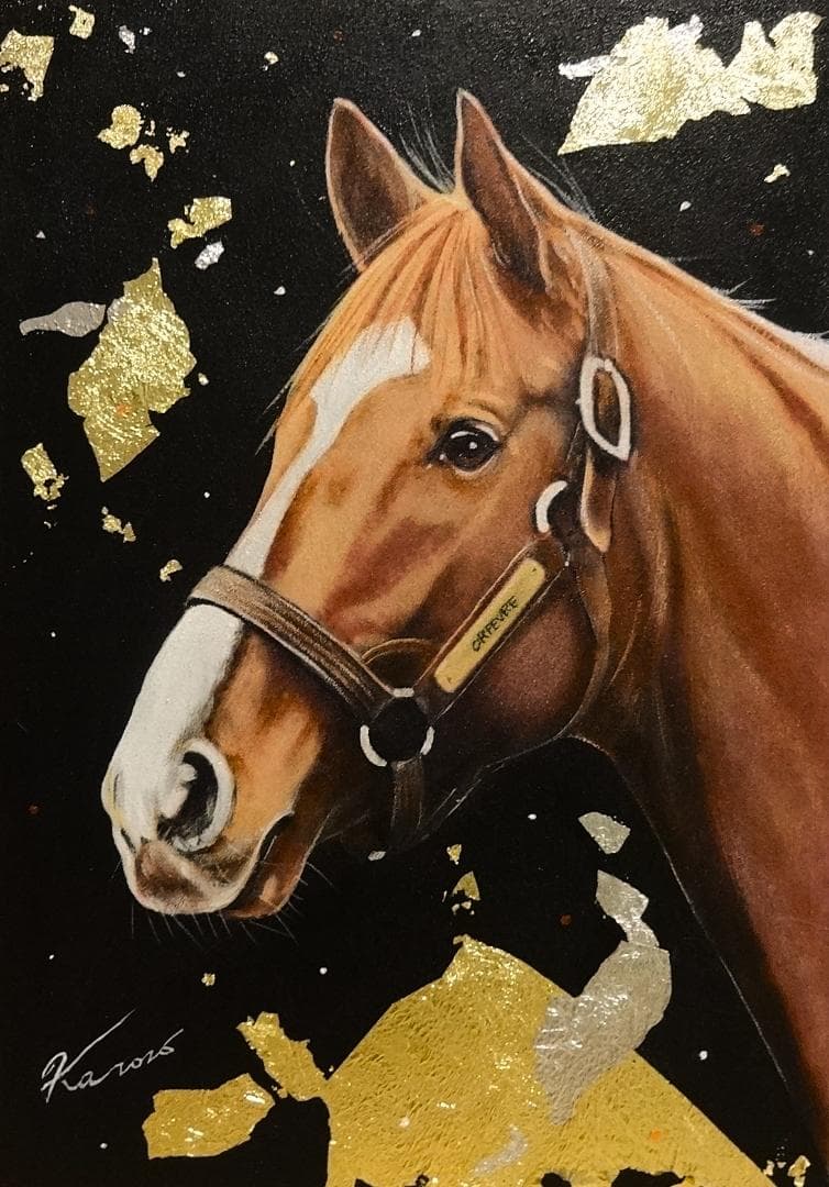 上鈴木正一 油彩画 B4『オルフェーヴル5』新作原画 超オススメの作品