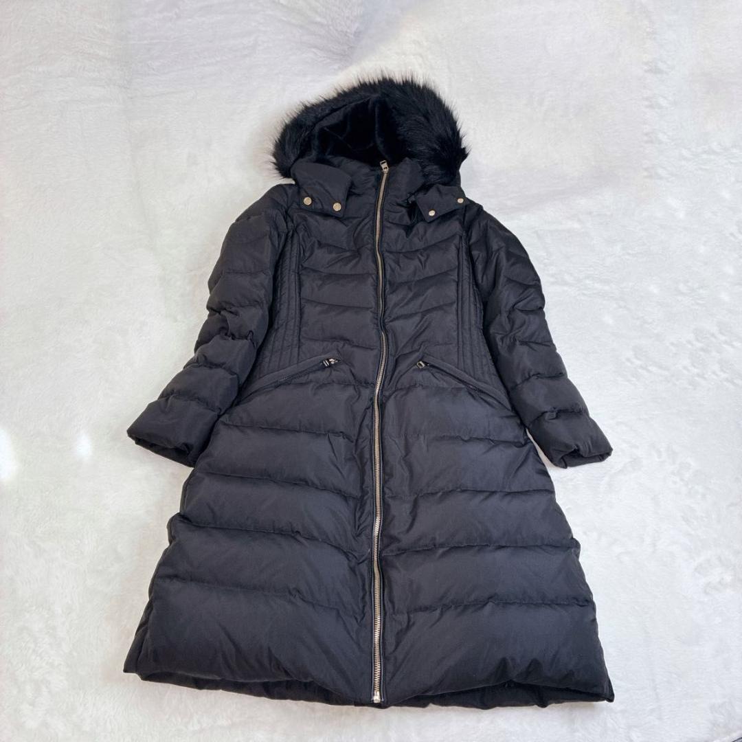 ZARA ザラ ダウンロングコート ファー ブラック Aライン ボア - メルカリ
