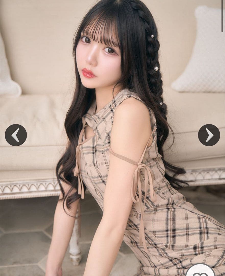 バイアスチェックマーメイドワンピース♡XSサイズ♡完売品♡ミシェル