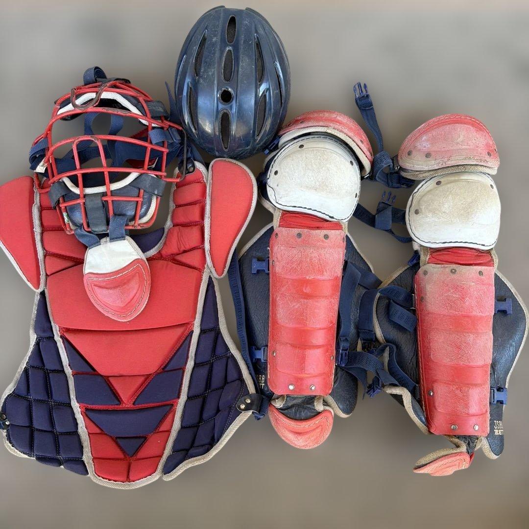 ゼット(ZETT) キャッチャー防具　軟式用　 赤/紺 軟式用 キャッチャー 防具4点セット | 総合スポーツ企業グループ