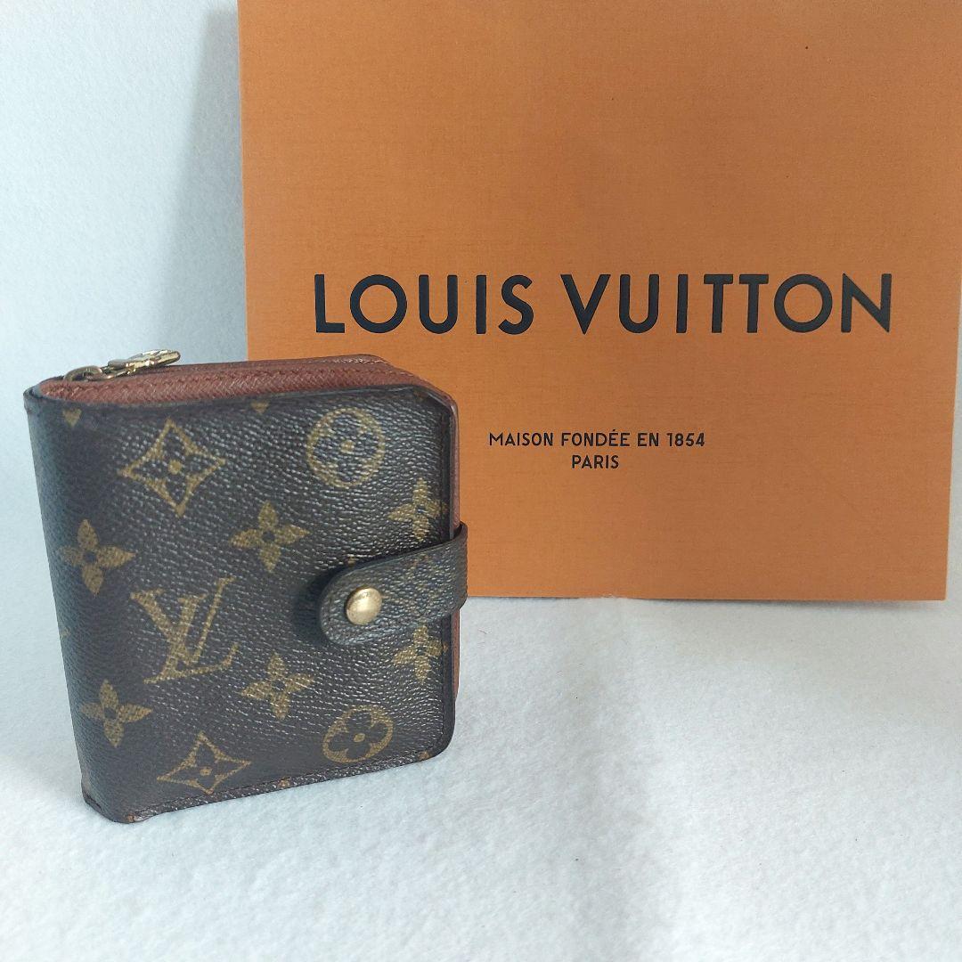 Louis Vuittonルイヴィトン モノグラム コンパクトジップ 二つ折財布