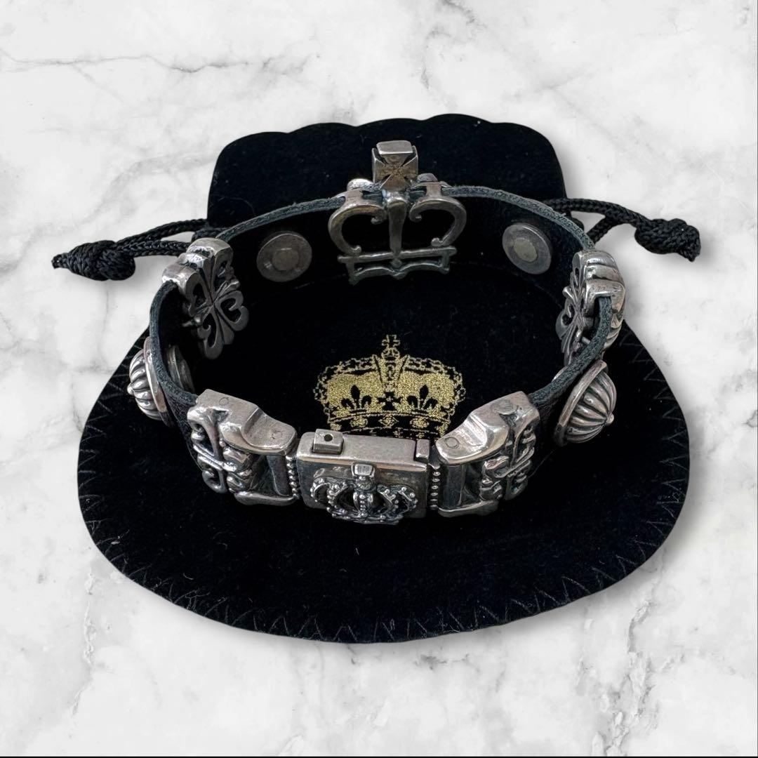 美品　 Order シルバーブレスレット 王冠モチーフ　7.5inc