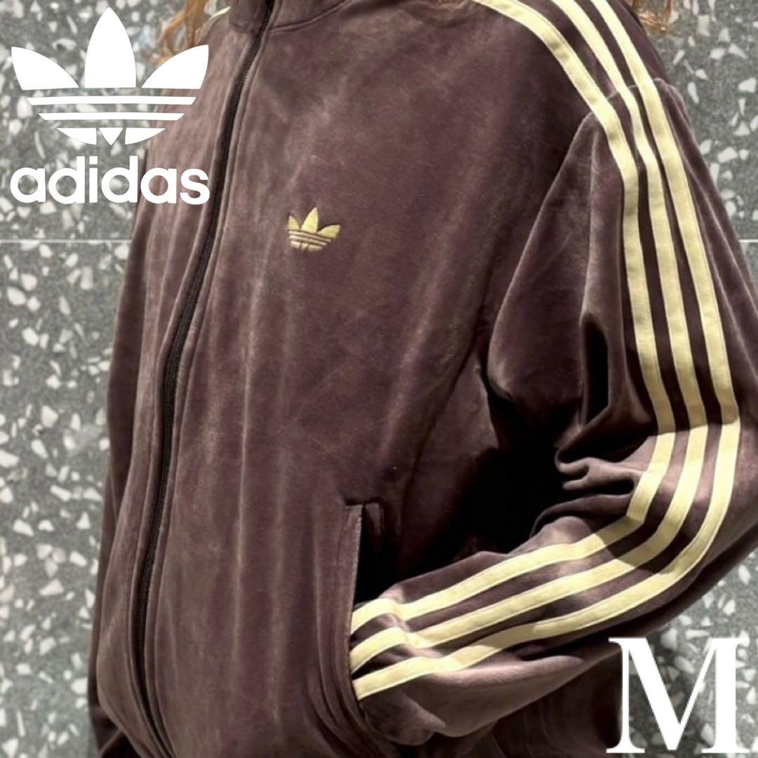 新品M⭐️adidas ファイヤーバード ベロア トラックトップ ダーク