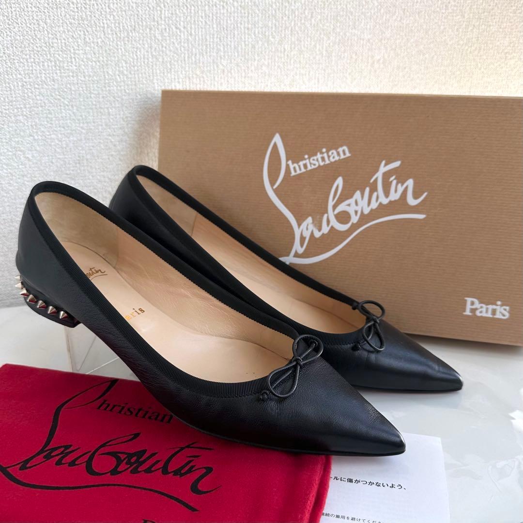 ルブタン フラットシューズ バレリーナ パンプス ミュール スタッズ 極