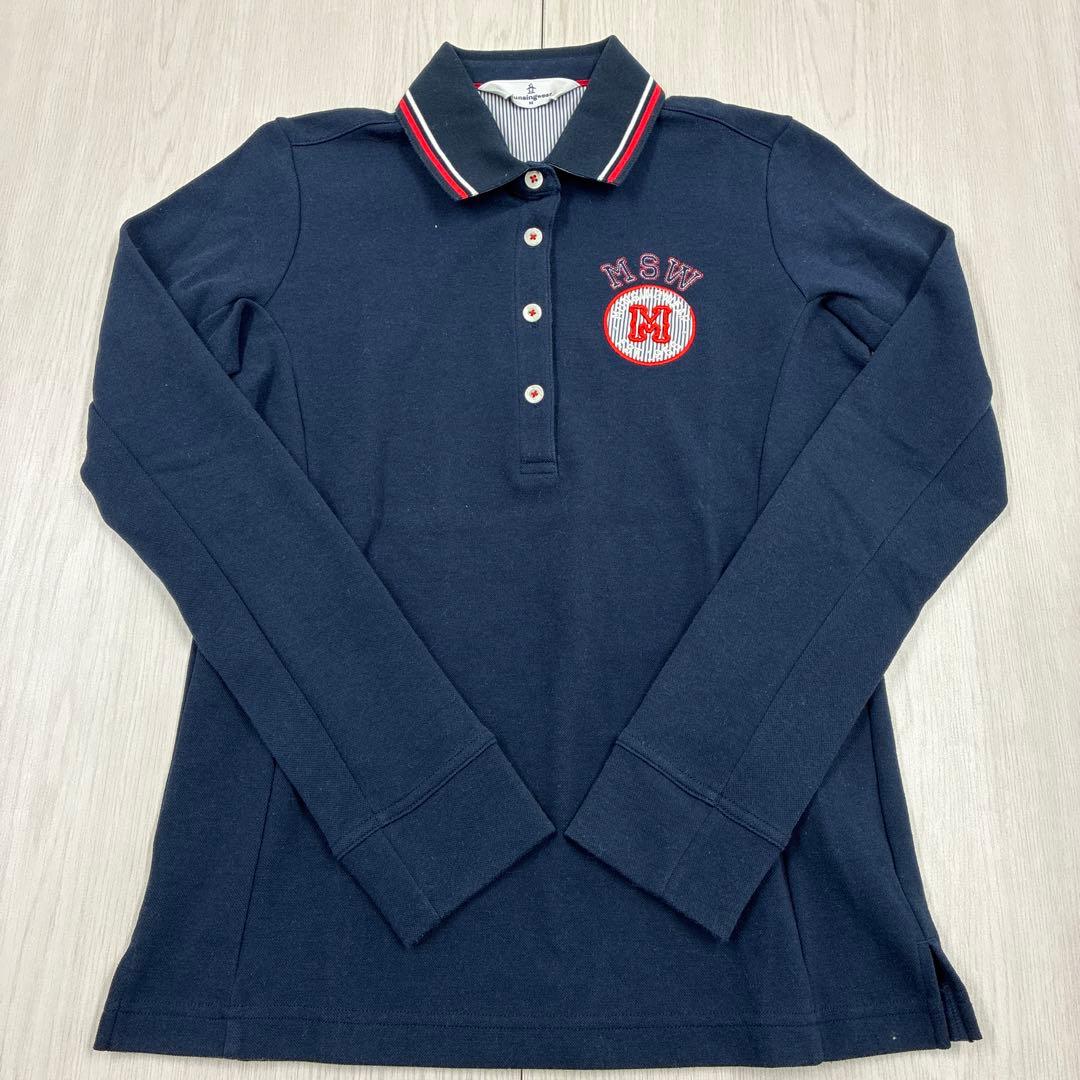美品】Munsingwear レディース ネイビー 長袖ポロシャツ M - メルカリ