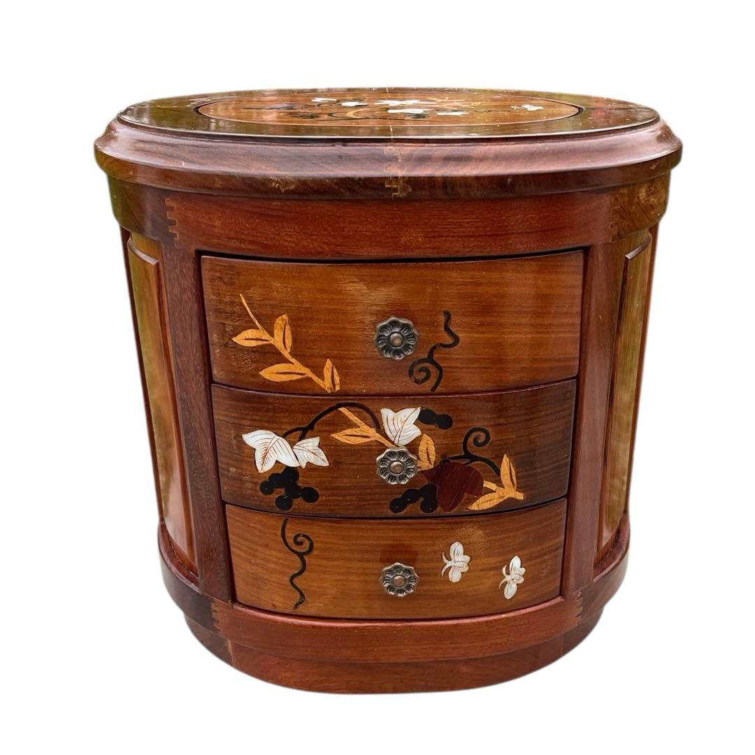 ミニ箪笥　引出三段　象嵌細工　花梨　天然木 楽天市場】【10％OFF】【最大300円クーポン有】 タンス 木製 ミニ