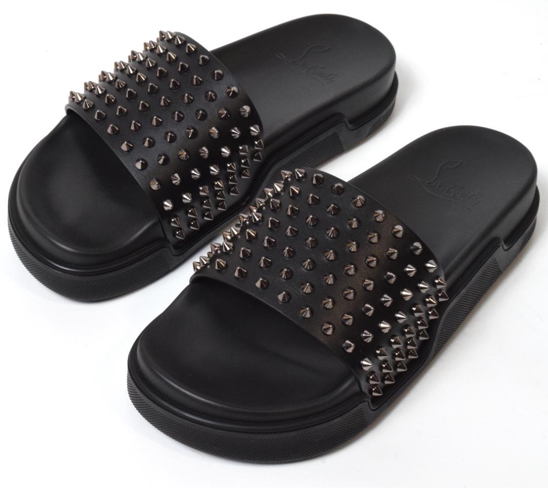 未使用 クリスチャンルブタン スタッズ レザーサンダル 42 POOL FUN 未使用 クリスチャンルブタン スタッズ レザーサンダル 42 POOL FUN