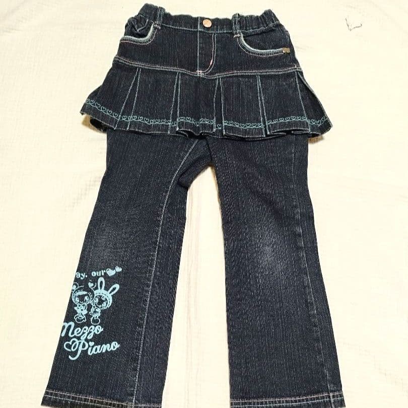 希少レア メゾピアノ デニム スカート付きパンツ ベリエ 110 平成