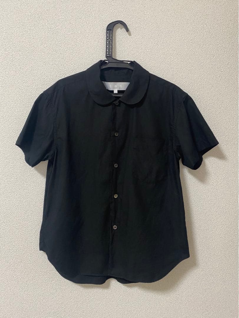 TAO ポケット付き丸襟半袖ブラウス BK tao タオ 丸襟半袖ブラウス