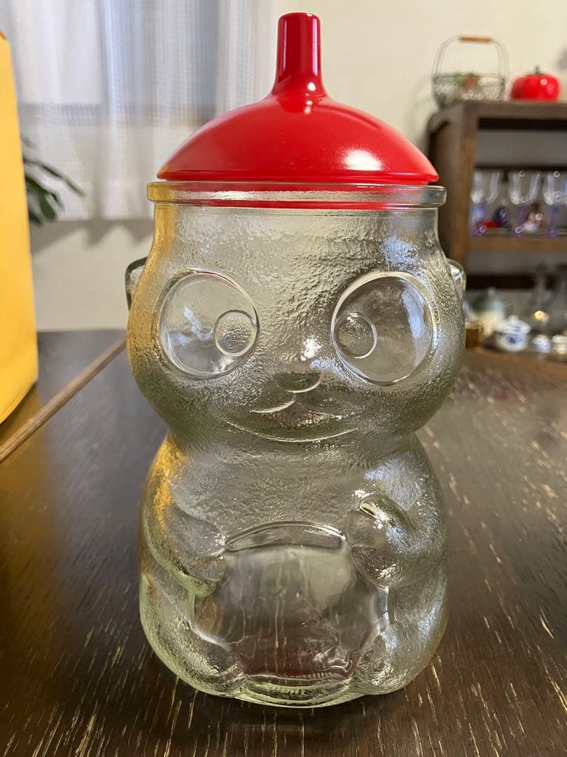 昭和レトロ 石塚硝子 ADERIA キャンディポット 家＆たぬき - メルカリ