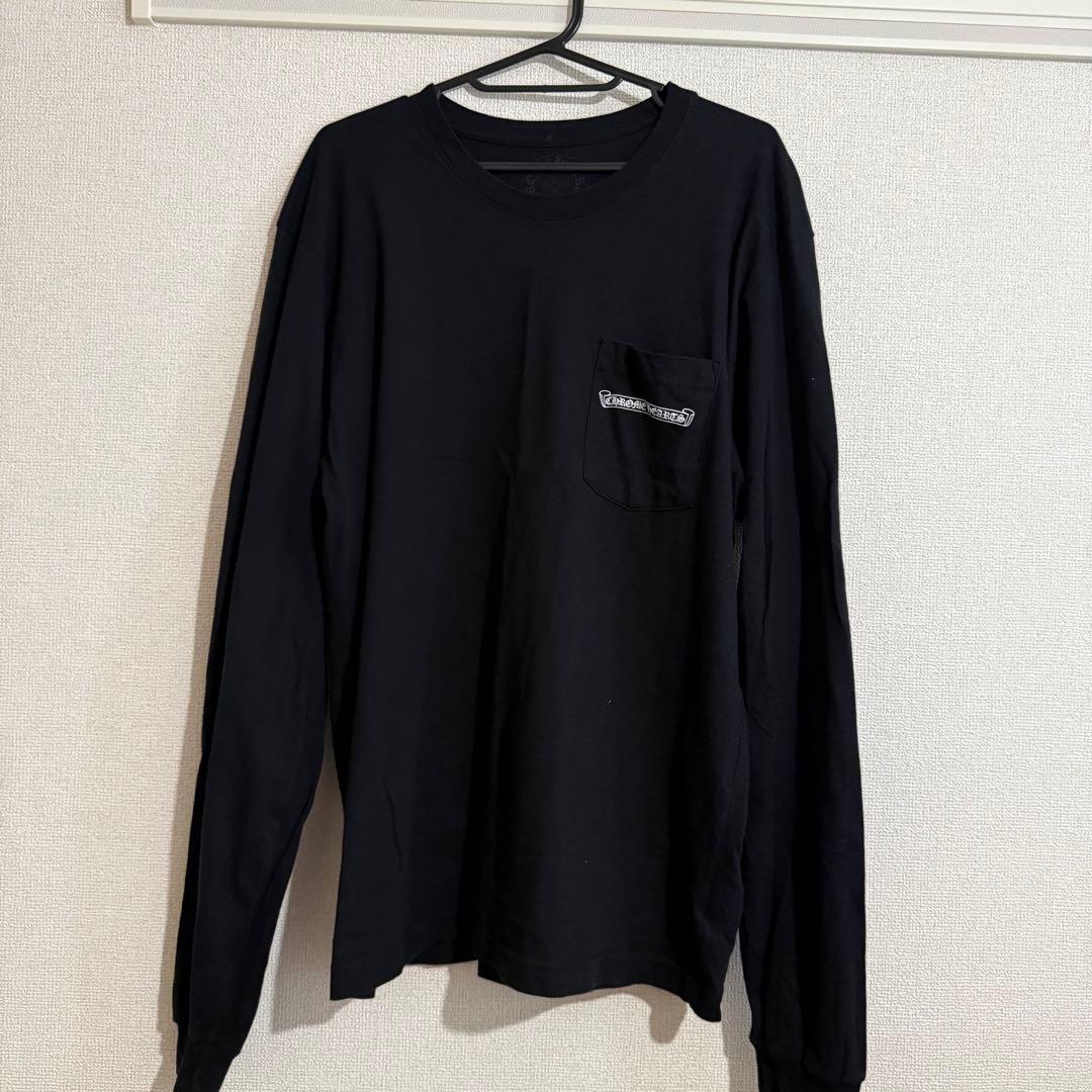 CHROME HEARTS ブラック ロングスリーブ Tシャツ CHROME HEARTS(クロムハーツ) スクロールラベルロングスリーブTシャツ