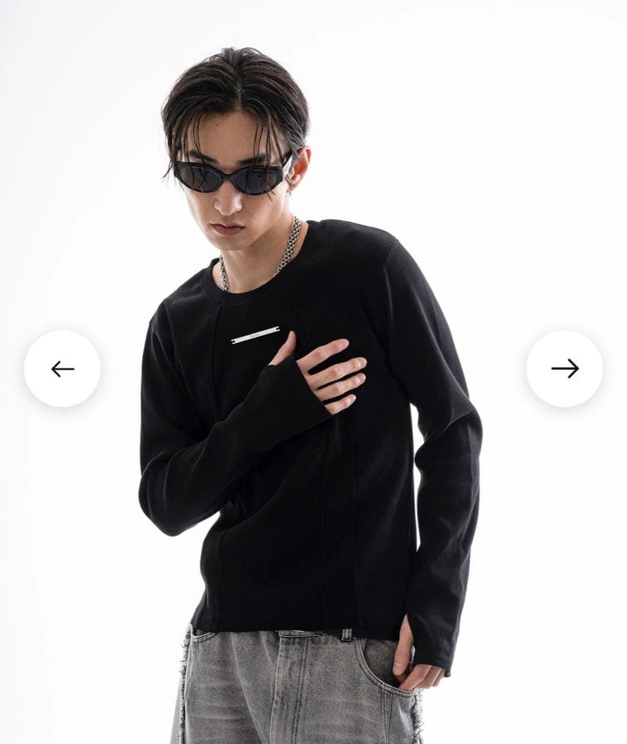 Jent Louis Rib Long Sleeve Tee black